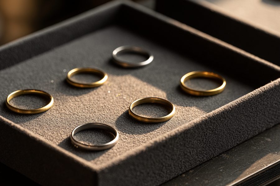 Flocked jewelry display tray — velvet lining for rings